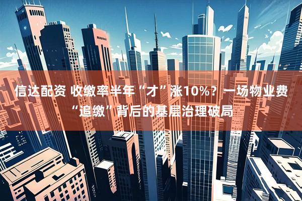 信达配资 收缴率半年“才”涨10%？一场物业费“追缴”背后的基层治理破局