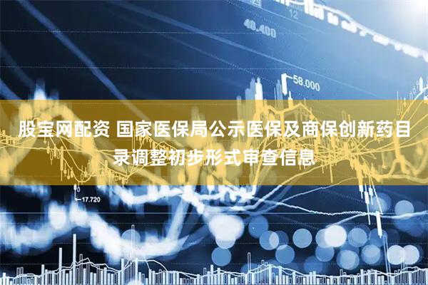 股宝网配资 国家医保局公示医保及商保创新药目录调整初步形式审查信息