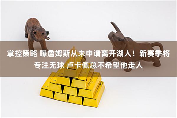 掌控策略 曝詹姆斯从未申请离开湖人！新赛季将专注无球 卢卡佩总不希望他走人