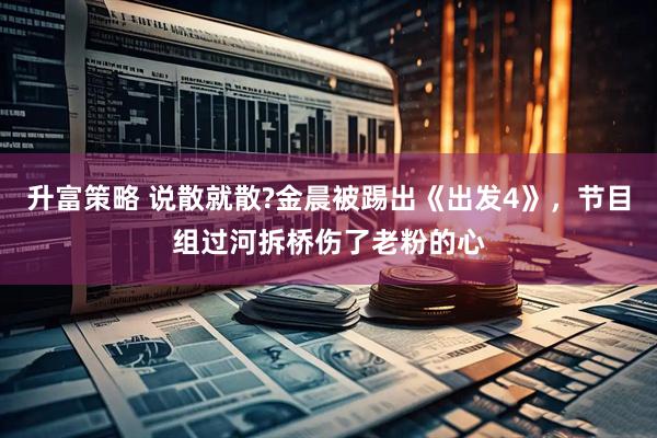 升富策略 说散就散?金晨被踢出《出发4》，节目组过河拆桥伤了老粉的心